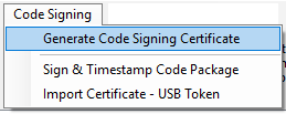 Genereer Code Signing Certificate