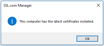 Installer mellomliggende sertifikater-knapp