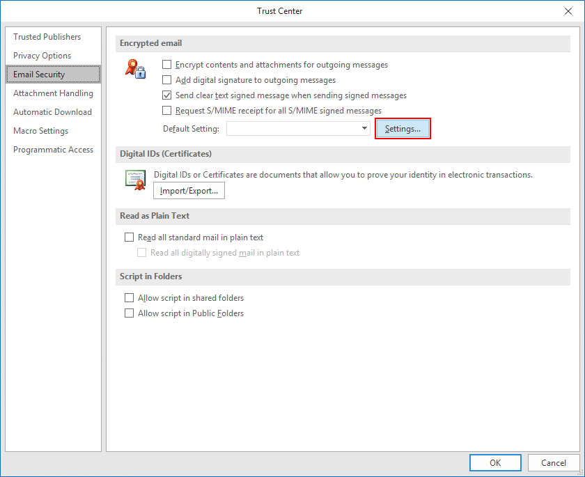 Haga clic en Configuración