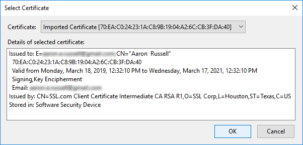 Installing an S/MIME Certificate and Sending Secure Email in Mozilla ...