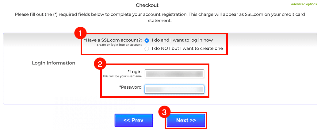 Login to SSL.com account