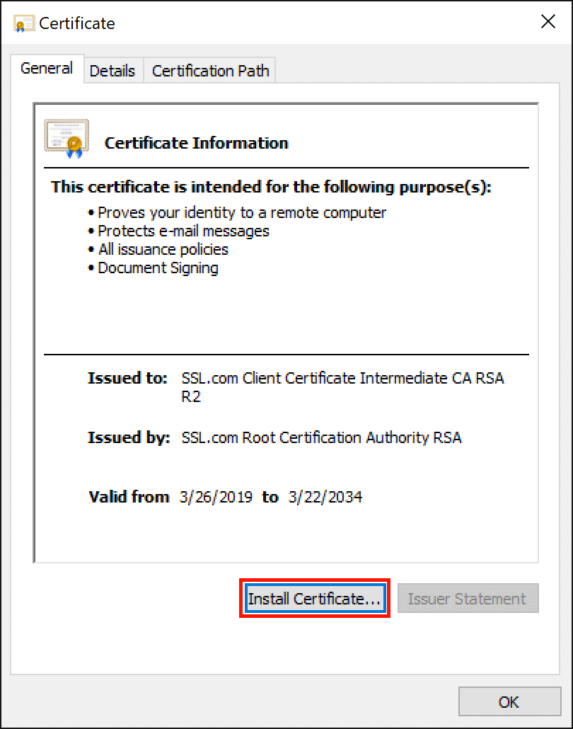 Install certs. The signing Certificates are not installed please install the required Certificates.