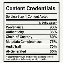 C2PA Content Credentials Nutrition Label